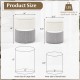 Stackable gray velvet/linen storage ottoman set of 2 with gold stainless steel ring, perfect for living room or bedroom.