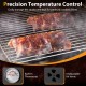 Vertical 2-tier outdoor barbeque grill with built-in thermostat and adjustable air vents for precise cooking control.