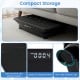 Vibration plate exercise machine in black with a large LED display, compact for under-bed storage and supports 440 lbs.
