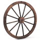 30-inch decorative vintage wood wagon wheel made of Chinese fir, featuring a retro design for backyard or studio decor.