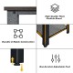 Metal frame wood console sofa table with storage shelf, featuring durable construction and adjustable feet for.