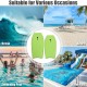 Lightweight green bodyboard with leash, designed for ocean, beach, and swimming pool use, featuring a crescent tail for.