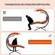 Hanging chaise lounger swing chair in orange with ergonomic design, soft cushion, and adjustable canopy for outdoor.