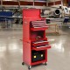 6-drawer red tool chest with heightening cabinet, featuring smooth-rolling casters for easy mobility and ample storage.