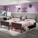 Twin size wooden bunk beds in brown, featuring safety guardrails and a compact design, perfect for children's rooms.