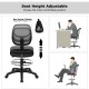 Close-up of adjustable height mid back mesh drafting office chair showcasing breathable mesh surface and chrome.