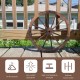 30-inch decorative vintage wood wagon wheel showcasing its clear grain texture and carbonized finish, perfect for.