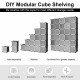 Modular cube shelving unit with 30 waterproof and dustproof cubes, customizable for versatile storage solutions.