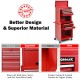 6-drawer red tool chest with heightening cabinet, featuring a powder-coated surface and smooth-rolling casters for easy.