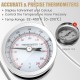 Stainless steel thermometer for 5/10 Gal water alcohol distiller, displaying Fahrenheit and Celsius for precise.