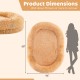 Oval washable fluffy human dog bed in brown, measuring 68x46 inches, with orthopedic foam and removable cover for easy.