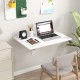 Wall-mounted drop-leaf table in sleek white finish, shown in side view, ideal for small spaces as a versatile workspace.
