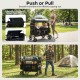 4-seater black wagon stroller with adjustable canopy, removable tray, and storage pockets for kids' comfort and.