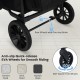 Wagon stroller for 4 kids featuring 360° swivel front wheels and anti-slip EVA wheels for smooth riding on various.