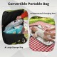 Convertible portable bag with waterproof changing pad and large storage for organizing essentials in a stroller.
