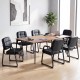 Set of 2 leather office reception chairs with cushioned seats and ergonomic backrests, ideal for waiting rooms and.