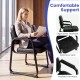 Ergonomic office chair with cushioned seat and back, padded armrests, ideal for reception areas and home offices.