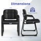 Dimensions of a leather office reception chair set, featuring a cushioned seat, ergonomic backrest, and 330 lbs.