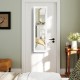 Full-length mirror and jewelry cabinet with LED light, wall or door mounted, featuring soft velvet lining and generous.