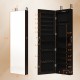 Full-length mirrored jewelry cabinet in brown with LED lights, featuring spacious storage and lockable design for.