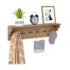 Wooden coat rack with shelf, featuring 6 hooks for hats and bags, ideal for entryway or living room organization.