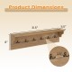 Wooden coat rack with shelf, 31.5 inches, featuring 6 hooks for hats and towels, ideal for entryway or bathroom use.