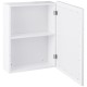 Wall mounted adjustable medicine cabinet in white with two shelves, ideal for bathroom storage and space-saving.