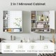 Wall mounted bathroom cabinet with mirror, featuring adjustable shelves and ample storage for organized spaces.