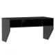 Wall-mounted black computer desk with 3 storage compartments, 41.5" x 21" surface for monitors and laptops.
