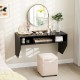 Wall-mounted black computer desk with three storage compartments, featuring a modern design for efficient space use.
