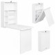 Wall-mounted fold-out convertible desk in white with ample storage, perfect for saving space in any room.