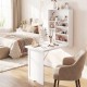 Wall-mounted fold-out convertible desk in white with ample storage, ideal for bedrooms and living spaces.