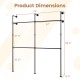Wall-mounted pipe clothing rack dimensions showing 4 hanging rods, designed for durability and space-saving.