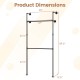 Wall-mounted pipe clothing rack dimensions showing double-tier design, black SPCC pipes, and space-saving features.