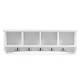 Wall-mounted storage cabinet with five double hooks and four compartments, perfect for entryway organization.