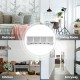 Wall-mounted storage cabinet with five hooks and four compartments, ideal for entryway organization and space-saving.