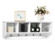 Wall-mounted storage cabinet with five hooks, four compartments, and a sleek white finish for entryway organization.