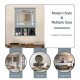 Gray wall-mounted bathroom cabinet with mirror door, 2-tier storage, and modern design for versatile home use.