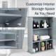 Gray wall-mounted bathroom cabinet with a mirror door, adjustable shelves, and ample storage for versatile home use.