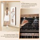 Full-length mirror jewelry cabinet in rustic brown with LED lights, featuring spacious storage for organized jewelry.