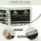 Jewelry cabinet detail showing LED lights, battery holder, and light switch, made of green MDF for stylish storage.
