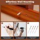 Pre-drilled holes for easy wall mounting of the brown wall-mounted billiards pool cue rack made of solid pine wood.