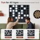 Wall-mounted Jumbo 4-in-a-Row game with black metal rack and sleek acrylic discs for family fun in game rooms.