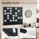 Wall-mounted Jumbo 4-in-a-Row game in black features an enduring metal rack and sleek acrylic discs for easy play.