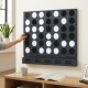 Wall-mounted Metal Connect-4 game features black and white acrylic discs, perfect for garages and game rooms.