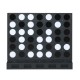 Wall-mounted Metal Connect-4 game in black features sleek acrylic discs, ideal for garages and game rooms.