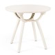 Round weather-resistant small end table in cream color, perfect for poolside or balcony use, crafted from durable PP and ABS materials.
