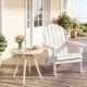 White weather-resistant circular small end table with a 20" round tabletop, perfect for poolside or balcony use.