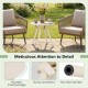 Circular small end table featuring rounded protective edges and non-slip foot pads, ideal for outdoor use on balconies or patios.