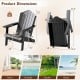 Folding Adirondack chair in black with high backrest, made of weather-resistant HDPE, ideal for backyard relaxation.